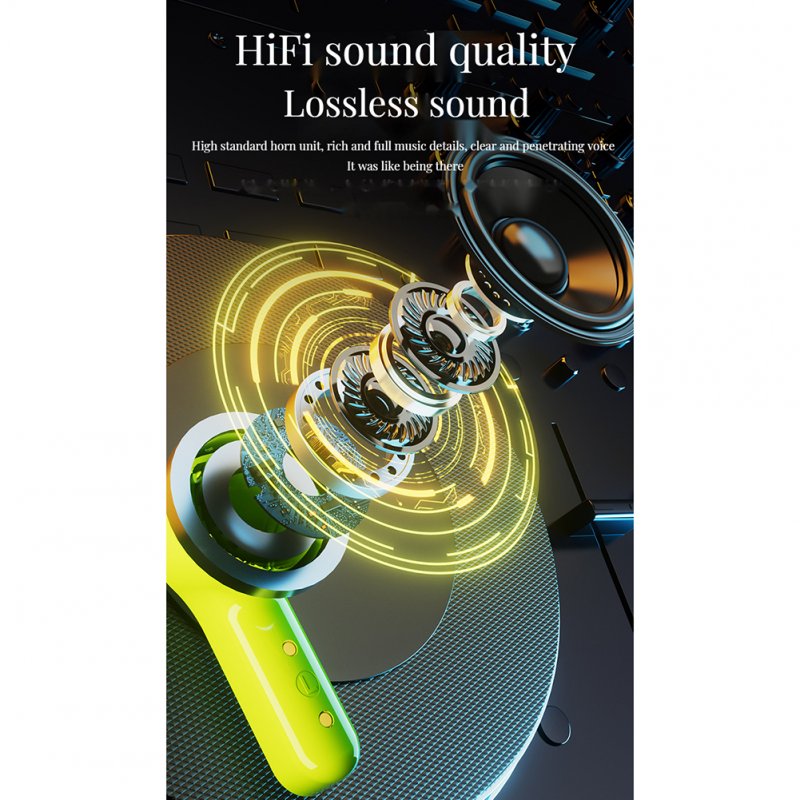 Tws Wireless Bluetooth 5.3 Headphones Translucent Design Hifi Stereo Binaural Sports Headset 