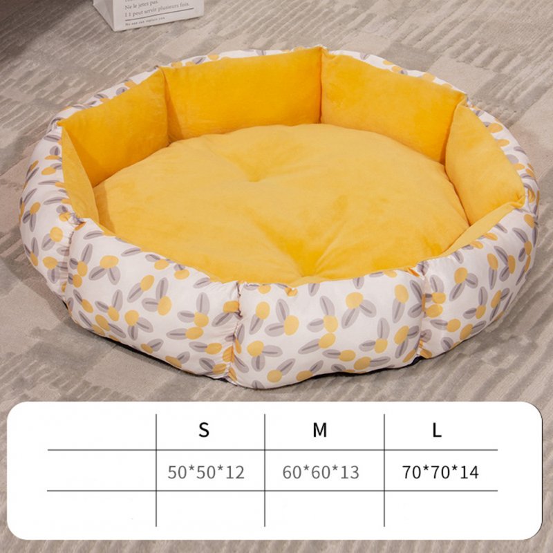 Round Pet Bed With Non-Slip Bottom No Deformation Super Soft Plush Pet Sleeping Bed Pet Products For Dogs Cats Pink S(50 x 50 x 12) within 5kg