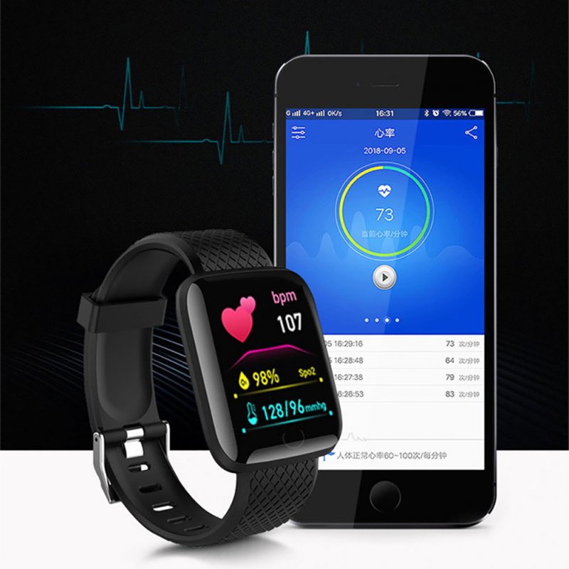 116plus Smart Watch USB Charging D13 Sport Smartwatch Trackers Blood Pressure Heart Rate Monitor 