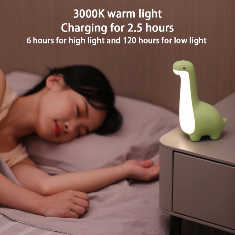 Led Dinosaur Night Light USB Rechargeable Dimming Warm Light Table Lamp 