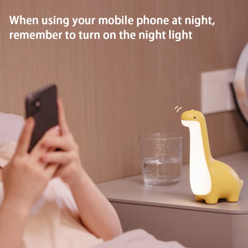 Led Dinosaur Night Light USB Rechargeable Dimming Warm Light Table Lamp 