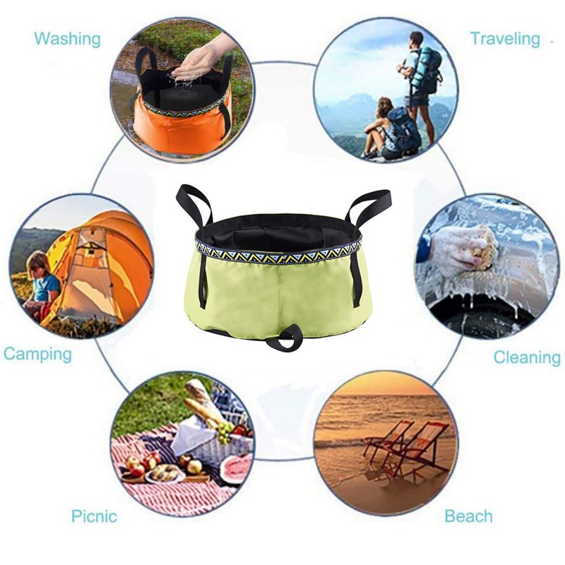 Portable Bucket Double-layer Folding Washbasin Laundry Basin Footbath Fishing Bucket For Outdoor Camping 