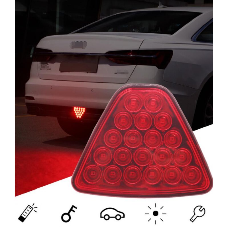 20 LED Car Motorcycle  Trailer Tail Reverse Brake Light Work Lamp Stoplight Bulb Red shell_Driving pilot flash/brake flash