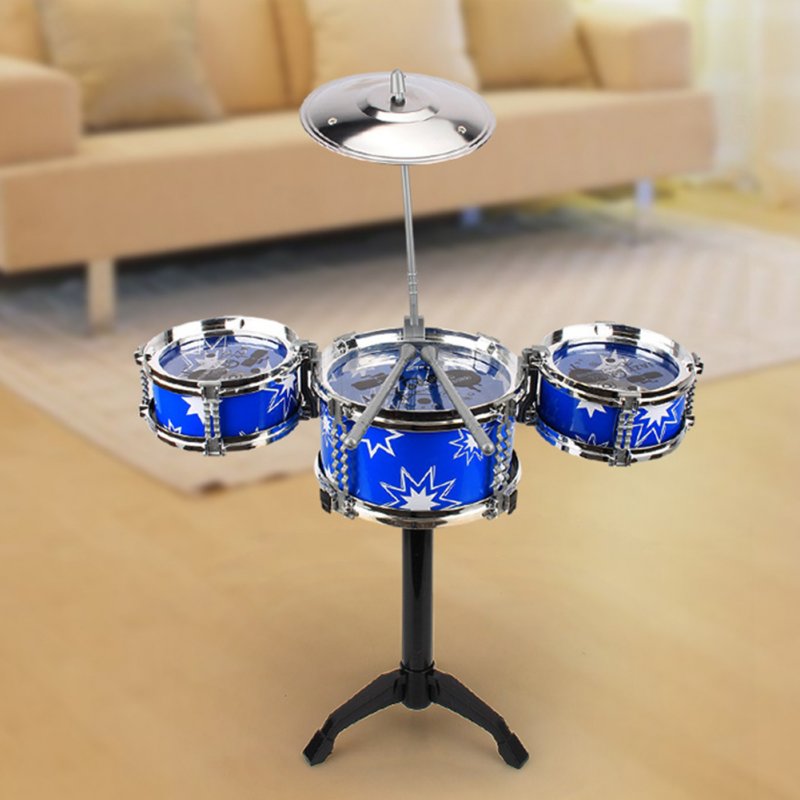 Jazz Drum Set Toy For Kids Musical Instruments Toys Drum Kit With Cymbal Drumsticks Gift For Boys Girls 