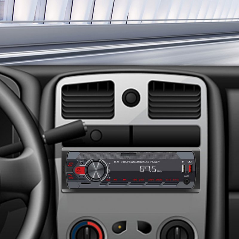 12v Multimedia Car  Mp3 Playe Bluetooth-compatible Hands-free Fm Car Radio Colorful Light Sound Central Control Modification 