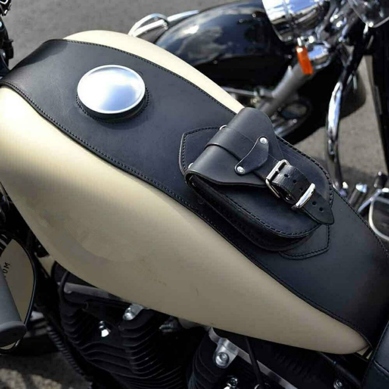 Motorcycle PU Leather Fuel Tank Panel with Pouch for  Sportsterfor  Sportster 