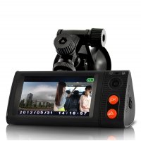 Dual Camera Car Blackbox DVR - 3 Inch Touchscreen, GPS Logger and 3D G-Sensor