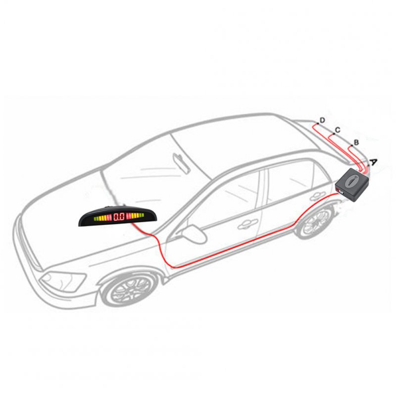 Car Led Parking Sensor Kit 4 Sensors 22mm Reversing Radar 