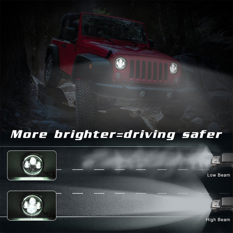 7 "150W 15000LM 8000K SUV Working Lights LED Headlights for Jeep Wrangler