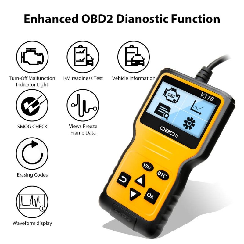 OBD2 Scanner Reader Universal Car Engine Fault Code Reader CAN Diagnostic Scan Tool for All OBD II Protocol Cars Since 1996  