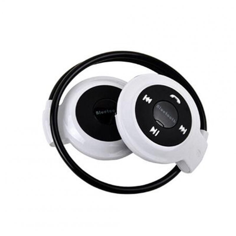 mini-503 TF Card Wireless Stereo Headset Back Wear Bluetooth Sports Earphone white