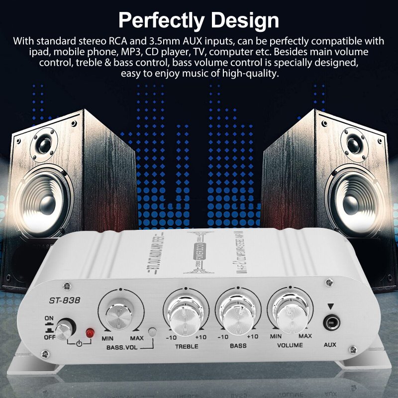 Car Stereo Amplifier Speaker Hifi Power Home Subwoofer 2.1 Channel Audio Output 12v 400w Audio System 