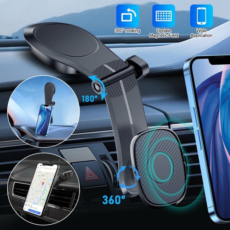 Magnetic Phone Holder Car Mount Windshield Dashboard Multi-functional Navigation Bracket Height Adjustable 
