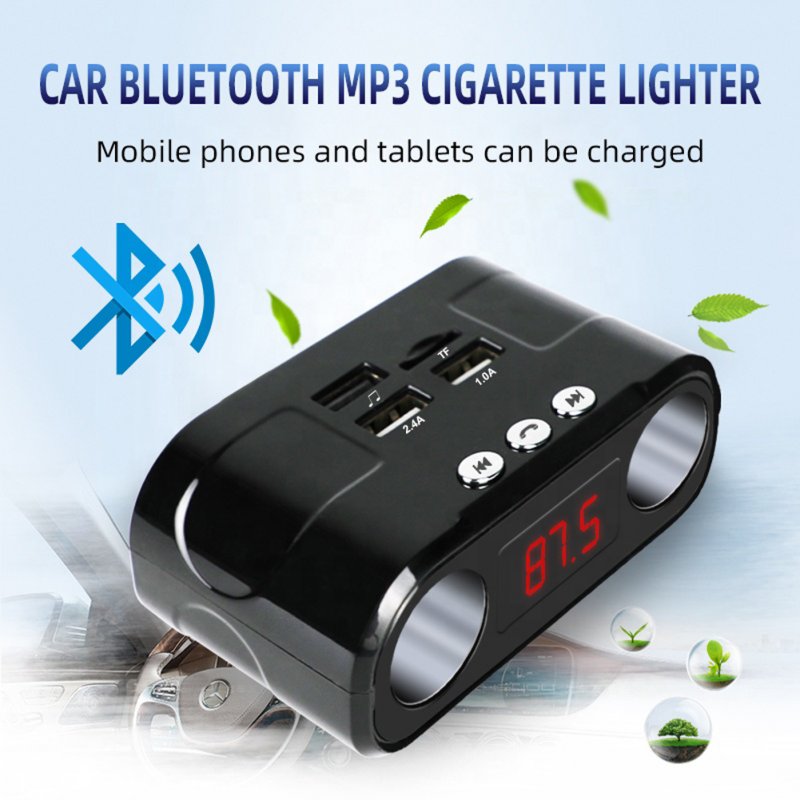 Car Fm Transmitter Bluetooth Hands-free Car Kit Mp3 Music Player Quick Charge Charger Cigarette Lighter 