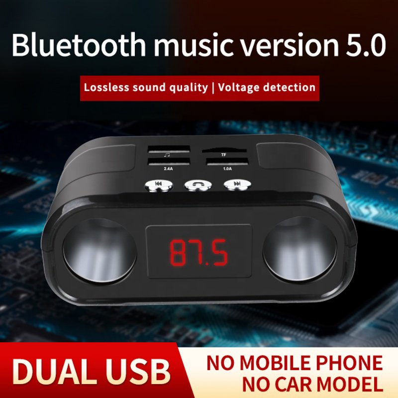 Car Fm Transmitter Bluetooth Hands-free Car Kit Mp3 Music Player Quick Charge Charger Cigarette Lighter 