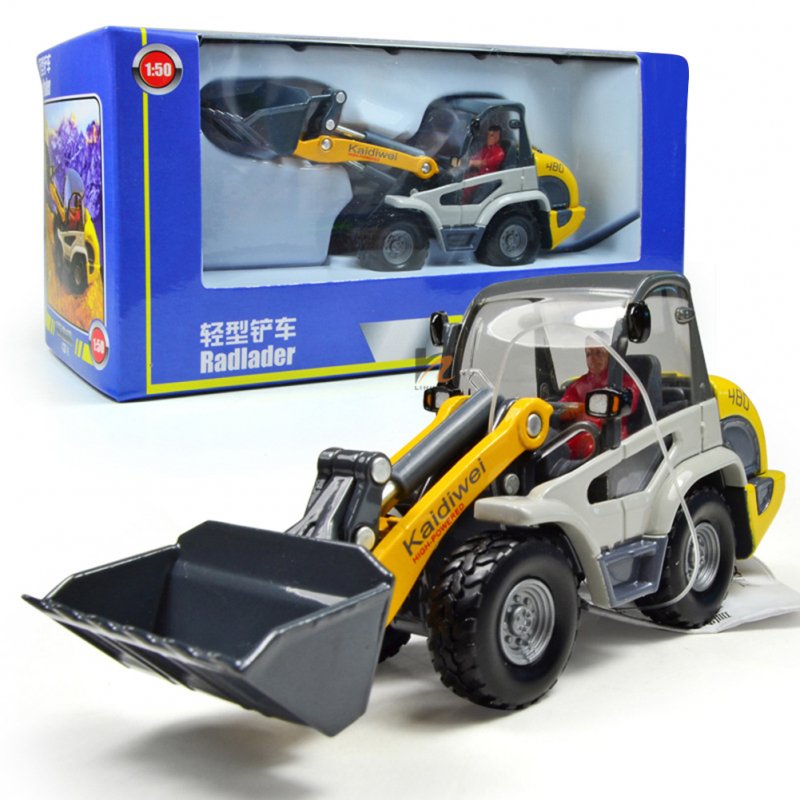1:50 Alloy Light Loader Car Ornaments Children Construction Engineering Vehicle Model Toys For Holiday Gifts 