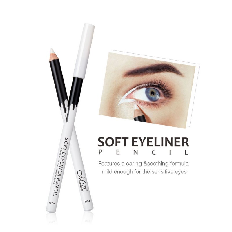 24 Pcs White Eyeliner Smooth Eyes Brightener Eye Liner Pen Waterproof Long-lasting Eyes Liner Pencils 