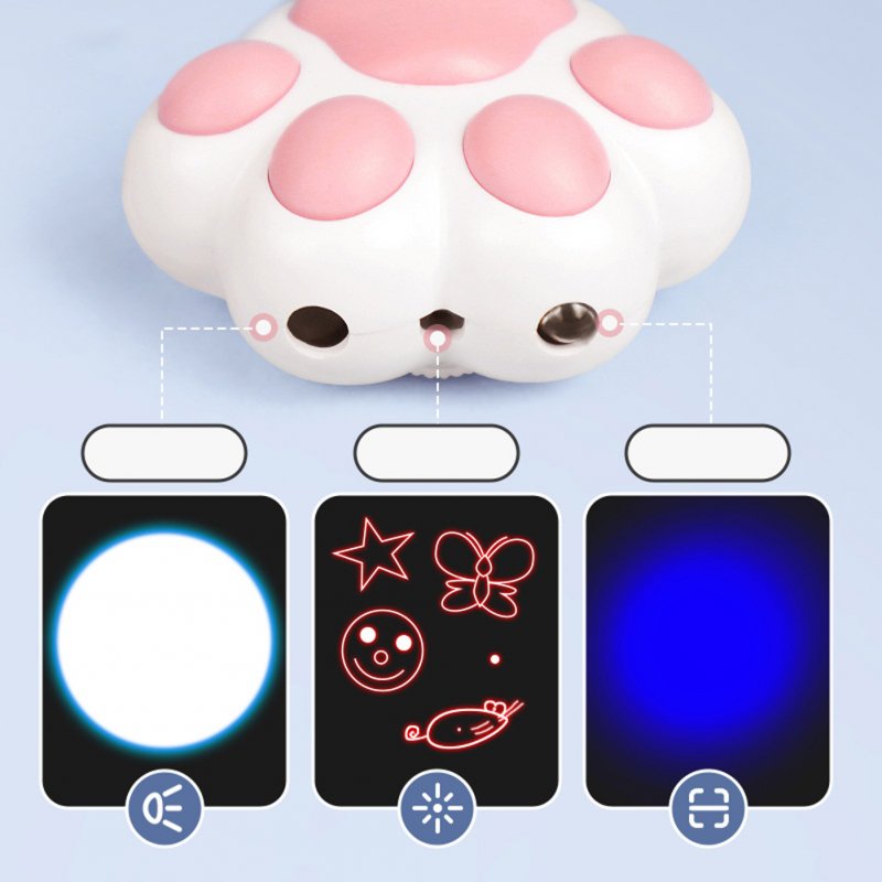 4-in-1 Pet Cats Infrared Teaser Toys Multifunctional Rechargeable Various Patterns Iq Training Toy pink on white background