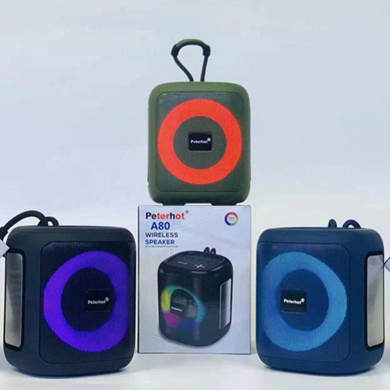 A80 Portable Bluetooth Speaker Rgb Light Subwoofer Outdoor Wireless Small Audio 