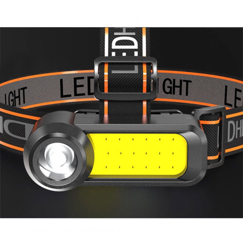 Outdoor Led Headlamp USB Rechargeable Head-mounted Flashlight Torch Cob Head Light for Hiking Camping