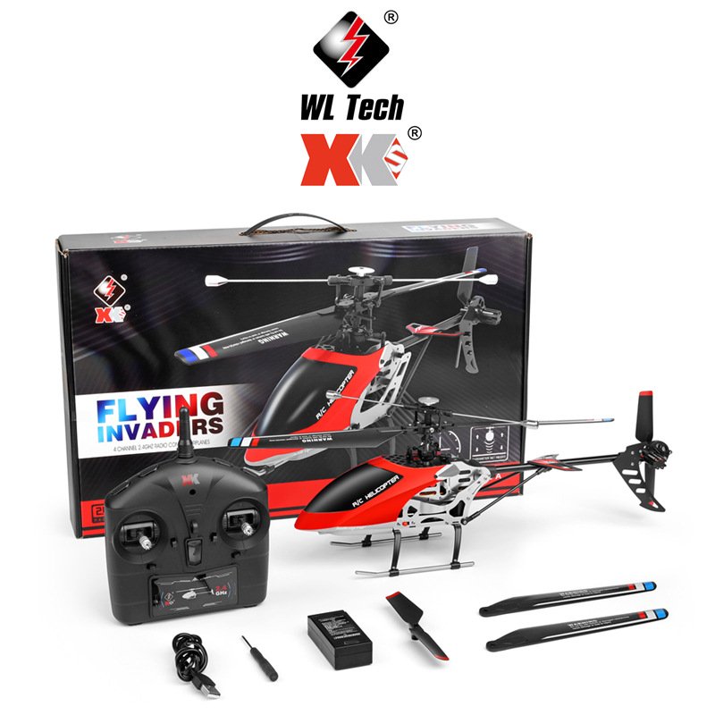 Wltoys Xk V912-a RC  Helicopter 4ch 2.4g Fixed Height Helicopter Dual Motor Upgraded V912 Quadcopter Aircraft Toys For Kids Gifts 