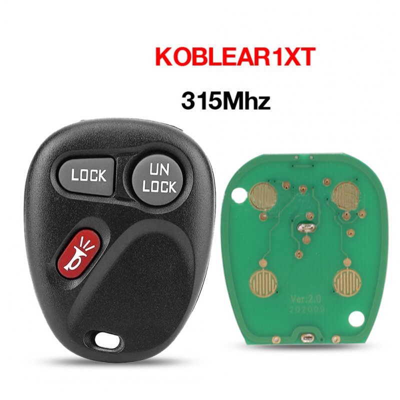 Keyless Entry Remote Car Key Fob 3 Buttons RC Key Frequency 315mhz Koblear1xt Replacement Parts 