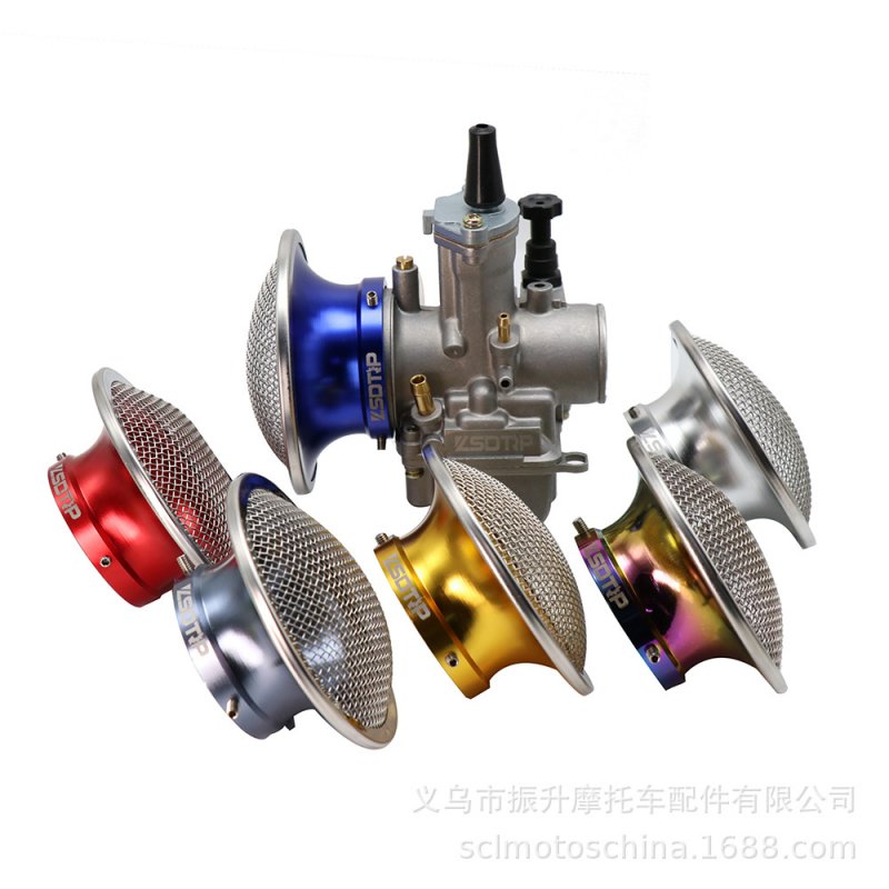 50mm Motorcycle Air Filter Wind Horn Cup Alloy Trumpet with Guaze for PWK28/30mm PE 28/30mm Carburetor 