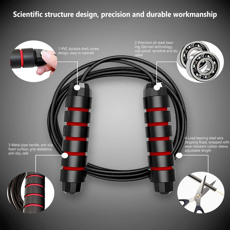 Detachable Skipping Rope Adjustable Length Weight Loss Fat Reduction Training Jump Rope For Women Men Kids 