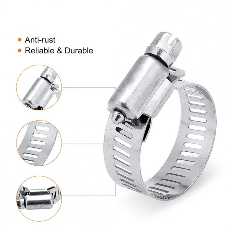 65pcs Pipe Hose Clamps Adjustable Rust-proof Stainless Steel Hoop Clamp Automotive Car Fuel Pipe Tube Clip 
