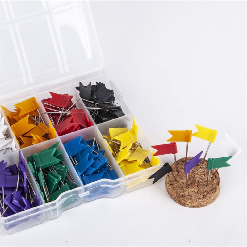 160pcs Multi Color Flag-shaped Nails Drawing Pins Cork Board Map Marker Thumbtack Pins Office Supplies 