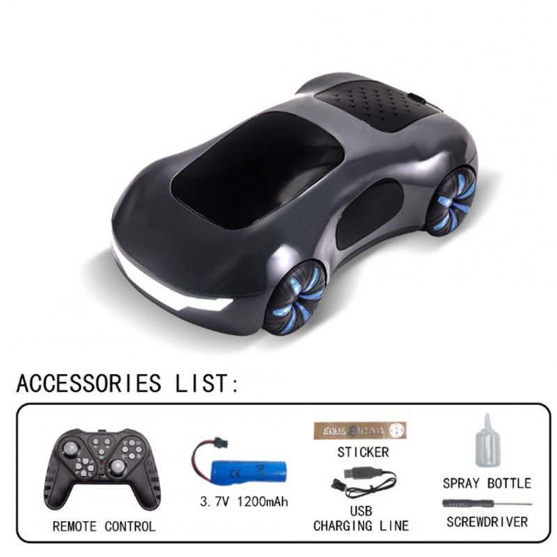 Remote Control Car Concept RC Toy Car With Dual Spray Light Electric Stunt Car Model With Gesture Remote Control Black with Watc