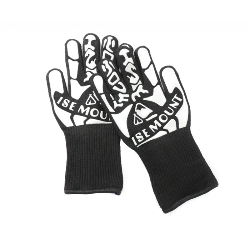 1 Pair Outdoor Finger Gloves 800-degree High Temperature Resistant Thickened Anti-scald Flame Retardant Gloves