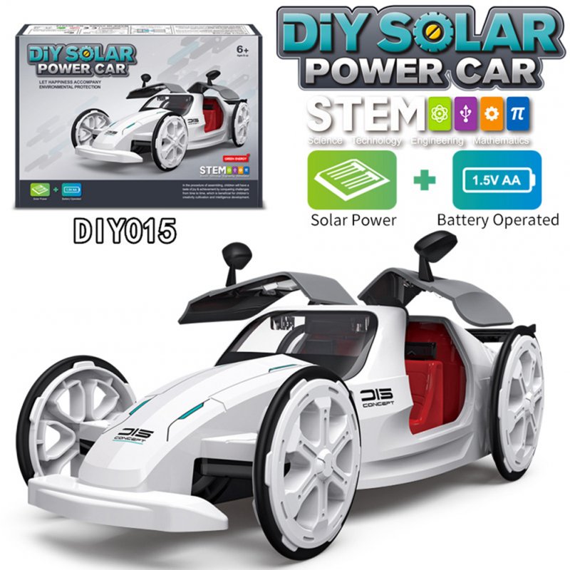 Diy015 Car Assembly Toy 4-wheel Drive Solar Sports Car Self-assembled Model Children Science Education Toy 