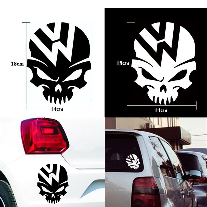 Fashion Skull Decals Car Stickers Car Body Styling Oil Tank Cover Sticker Universal 