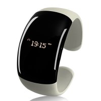 Ladies Bluetooth Fashion Bracelet with Time Display - Call/Distance Vibration, Caller ID (Pearl White)