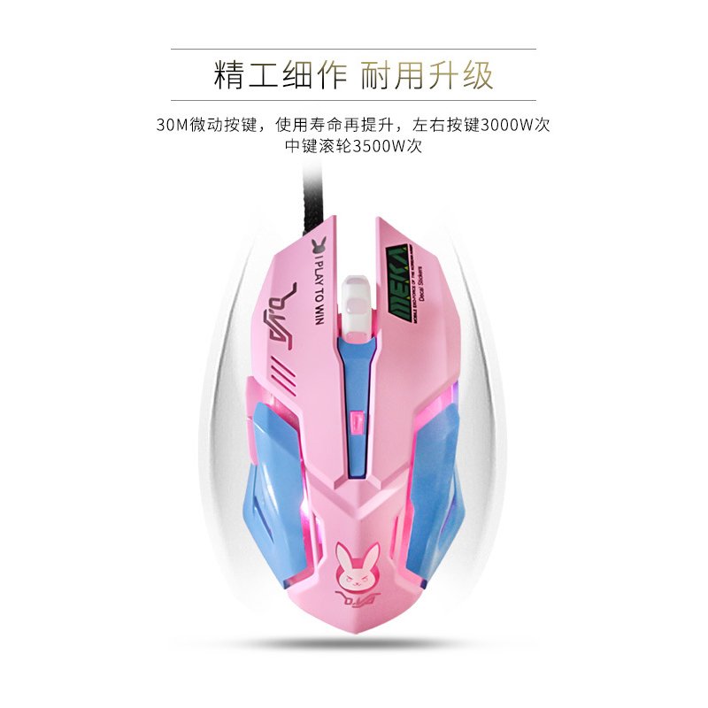 1.5M Computer Accessories Mechanical Mouse Mute Sound DVA Game Wired Mouse 