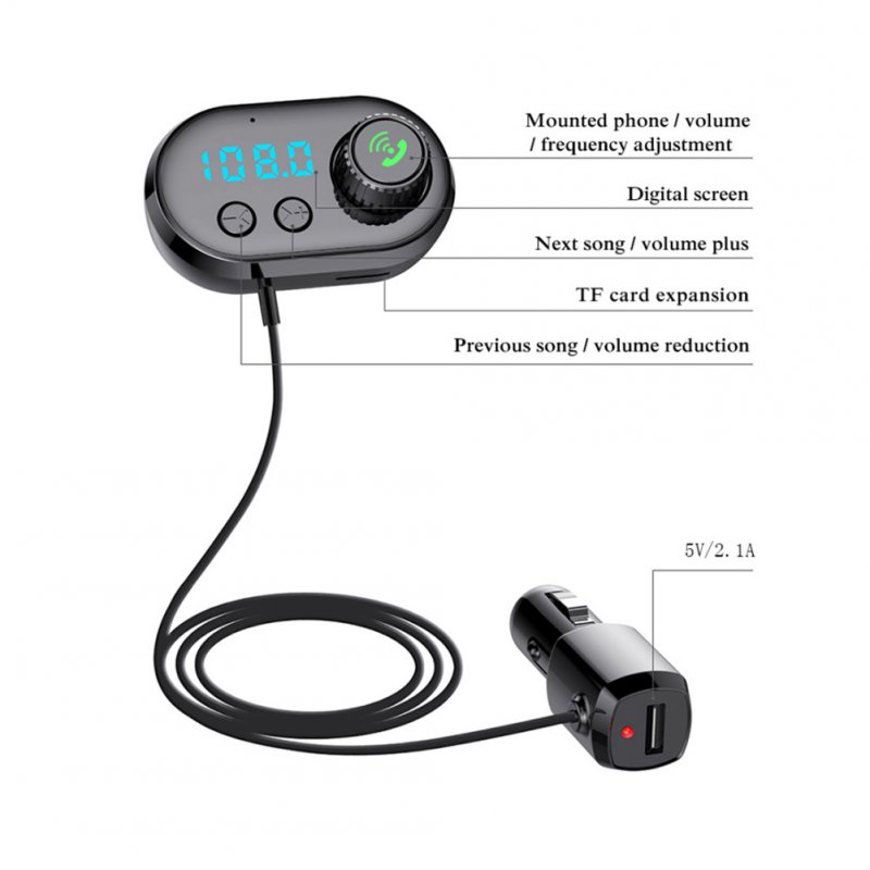5V 2.4A USB Charging Solid Aromatherapy Core MP3 Car Bluetooth Player with Holder 