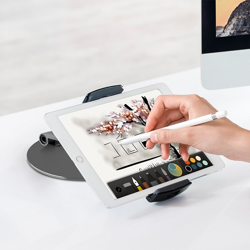 Desktop Aluminum Alloy Phone Tablet Holder Stand Desktop Phone Bracket Mount Office Desk Adjustable Display Cradle 