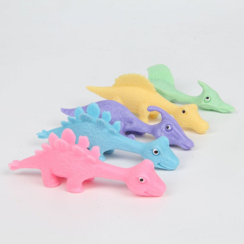 5 Pieces Finger Slingshot Animal Toys Dinosaur Slingshots Stretchable Funny Finger Toys Flying Games For Party Favor 