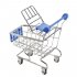 niceeshop TM  Mini Supermarket Handcart Shopping Utility Cart Mode Desk Storage Toy Dark Blue
