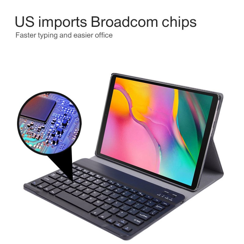 Bluetooth Keyboard for Samsung Galaxy Tab A 10.1inch 2019 SM-T510/T515 Colorful Backlit Wireless Keyboard with PU Leather Case  