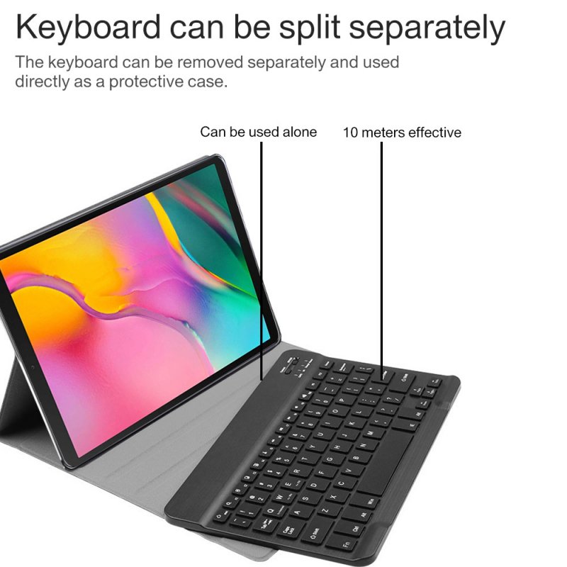Bluetooth Keyboard for Samsung Galaxy Tab A 10.1inch 2019 SM-T510/T515 Colorful Backlit Wireless Keyboard with PU Leather Case  