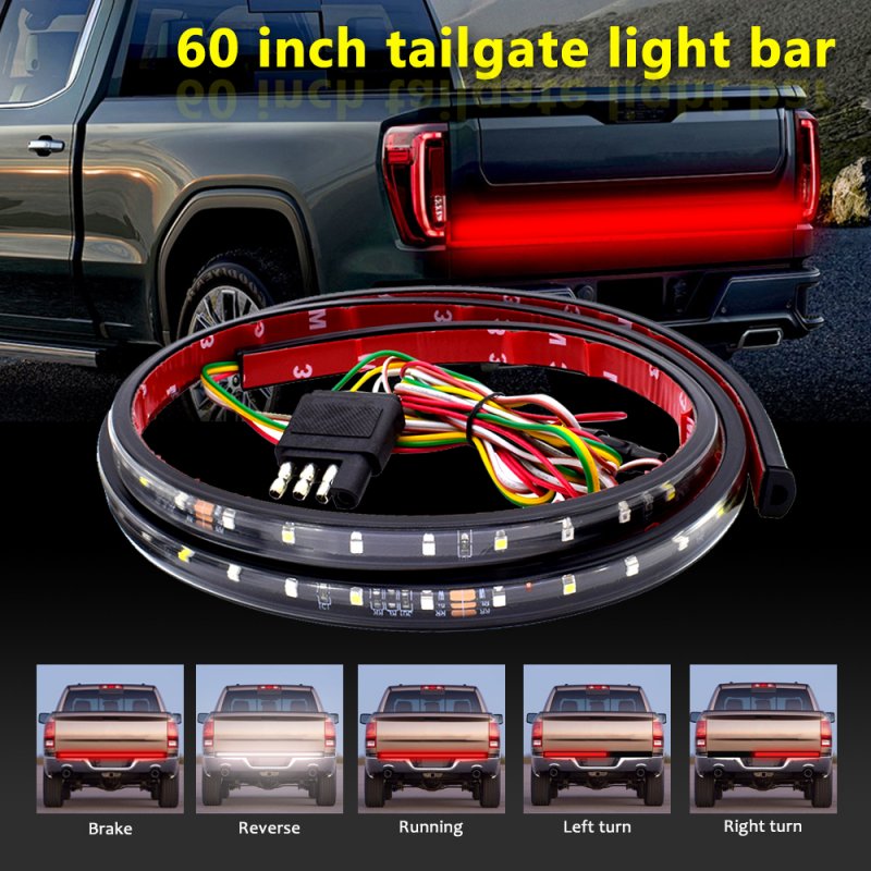 Truck Tailgate Side Bed Light Strip Bar Tuning Signal Light for Truck Off-road Vehicles black