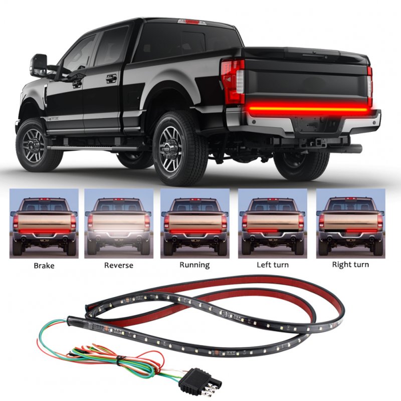 Truck Tailgate Side Bed Light Strip Bar Tuning Signal Light for Truck Off-road Vehicles black