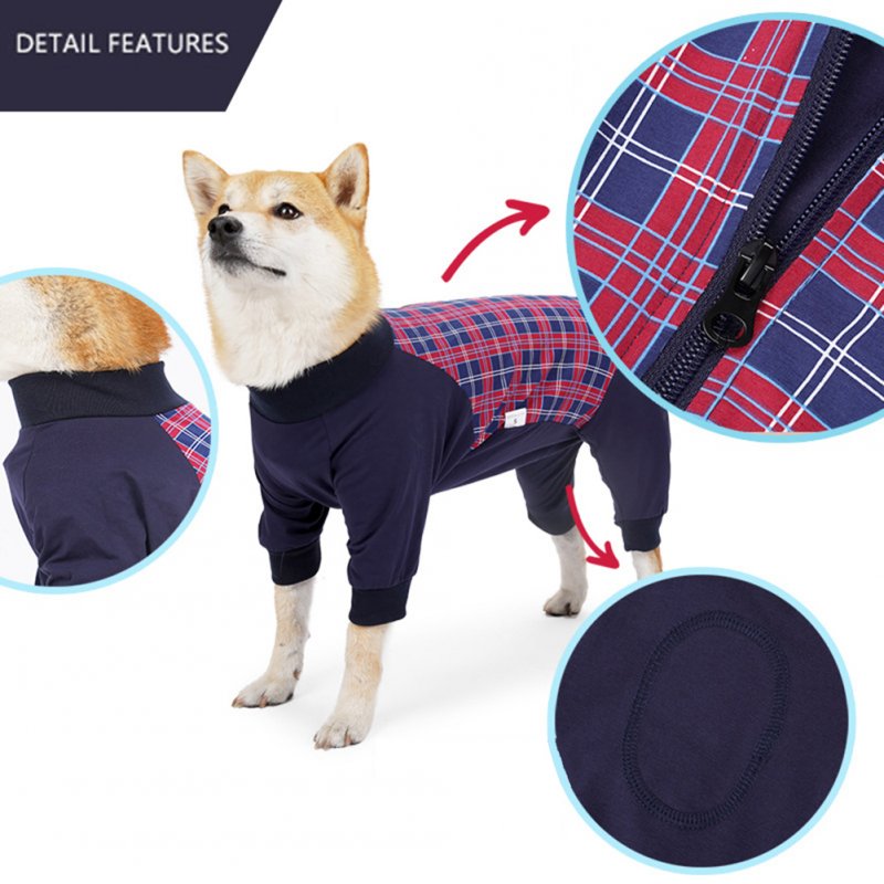 Pet Dog Bodysuit After Surgery Dog Recovery Suit Anti Licking Abdominal Wound Recovery Clothes Post-Operative Vest red plaid M