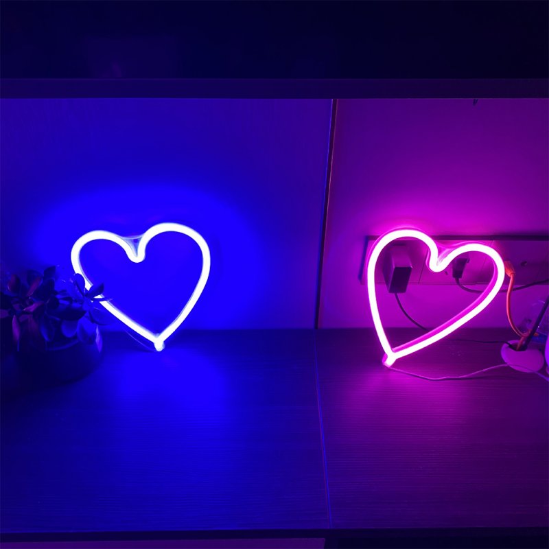 5v Led Neon Light Love Shape For Wedding Party Proposal Birthday Confession Scene Layout Decoration 