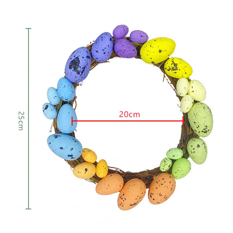Artificial Easter Egg Wreath Front Door Window Hanging Wreath Simulation Garland For Easter Decorations 