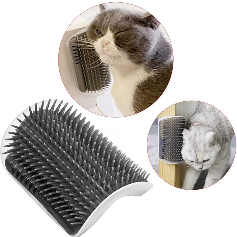 Cat Massage Brush Comb Removable Washable Wall Corner Self Groomer Cat Itching Device Pet Supplies grey_13x8x4.5