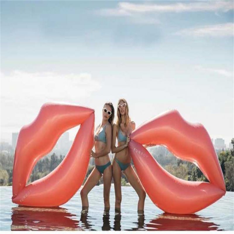 Pvc Inflatable Swimming Ring Lip-shaped Floating Bed Lie-on Pool Float Water Toys 