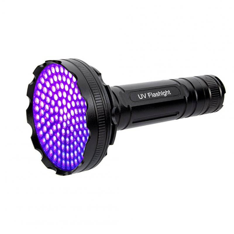 128LEDs UV Flashlight With Anti Slip Handle 395nm Wavelength High-strength Aluminum Alloy UV Torch Tool For Money Jewelleries Collections UV Flashlight